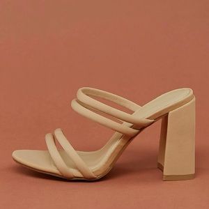 Multi strap chunky heel mule sandal